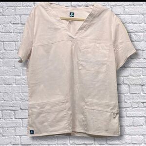 Adar Medical Uniforms- White V-Neck Scrub Top